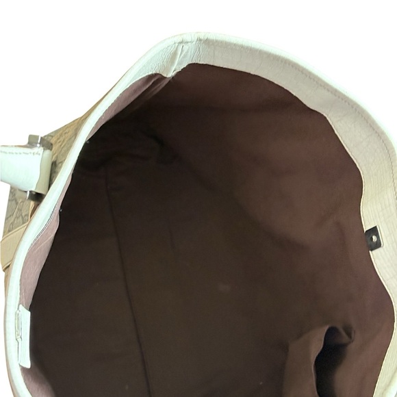 Gucci Cream Monogram Tote with Leather Trim - Picture 9 of 15